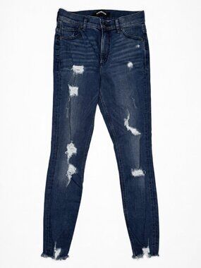 Express Denim Perfect Stretch+ Ankle High Rise Jeans Size 2R Distressed